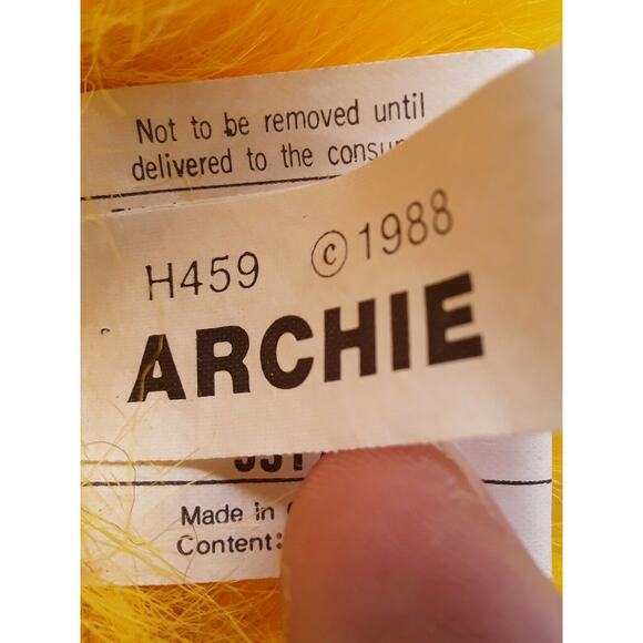 Vintage GANZ Archie Large Fuzzy Yellow Chicke Duck Glasses Sneakers H459 1988 - Picture 10 of 12